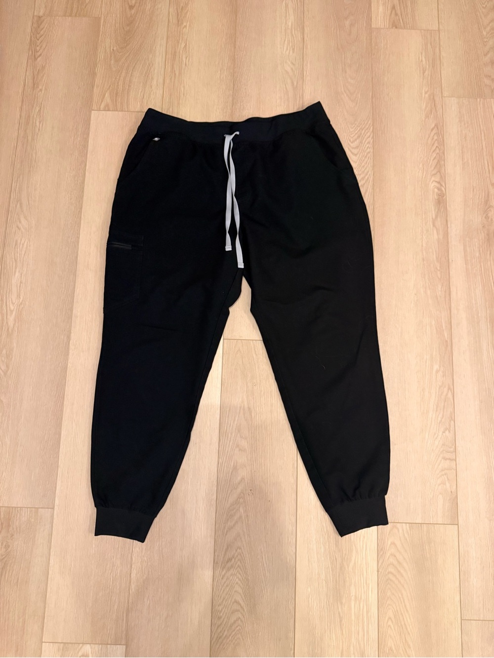 Figs Black Track Joggers with Contrast Drawstring